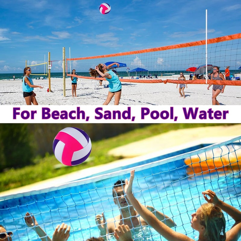 HYPGARD 6 Pack Volleyballs Official Size 5, Waterproof Soft Bulk Recreational Volley Balls with Pump and Net Bag for Indoor Outdoor Beach Sand Water Pool Game Training Match for Teenager Beginner - Image 5